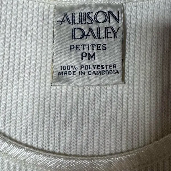Allison Daley Ivory Ribbed Tunic Top M Petite Minimalist Coastal Grandma - Image 6