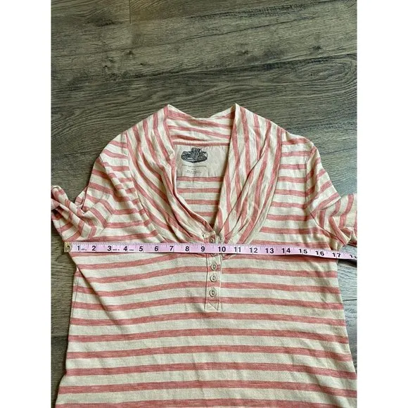 EUC Womens Pilcro And The‎ Letterpress Roll Tab Stripe Top 100% Cotton Size S - Image 5