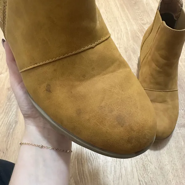 Athlefit | Women's Hidden Wedge‎ Ankle Boots Tan Chelsea Lug Sole Boot Shoe, 9.5 - Image 4