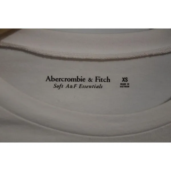 Womens Abercrombie & Fitch Soft AF White Cotton Crew Neck Cropped Tops Size XS - Image 3