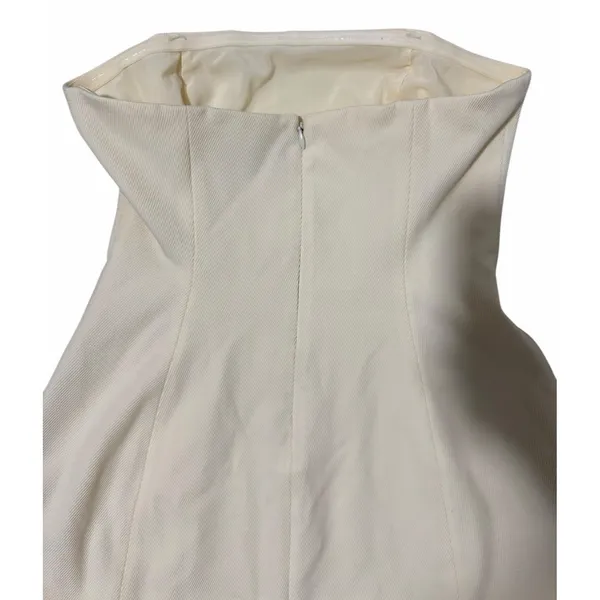 STAUD Silvia Strapless Peplum‎ Top Ecru Women's Size 2 - Image 4
