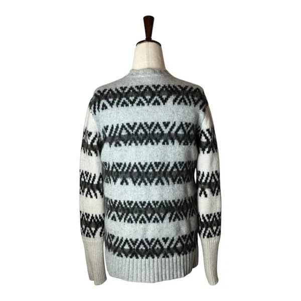 All Saints Catalina Jumper Sweater Women XS Ivory‎ Gray Wool Alpaca Knit Nordic - Image 3