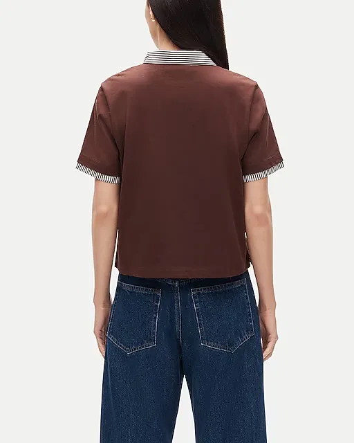 J.Crew Burgundy Polo Layered Tee  - Image 3