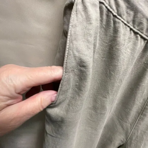 Nicole Miller size L100% linen wide leg cropped pants. - Image 4