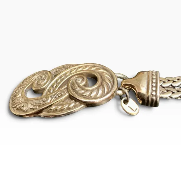 Brighton Vintage 90s Bali Hai Gold Tone Chain Belt Paisley Scroll Large Rare - Image 7