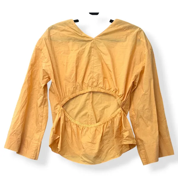 Vince Tangelo Top 100%‎ Cotton Yellow Cut Out Back Scandi Minimalist Womens S - Image 4
