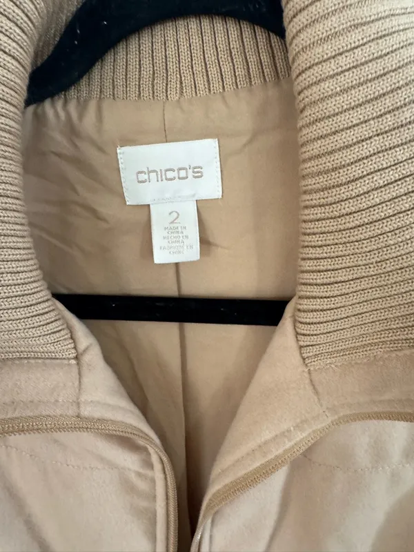 Chico's Quilted Knit-Panel Vest in Taupe - Image 4