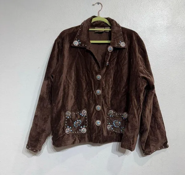 Don't Mess With Texas Brown Vintage Western Jacket Sz XL - Image 2