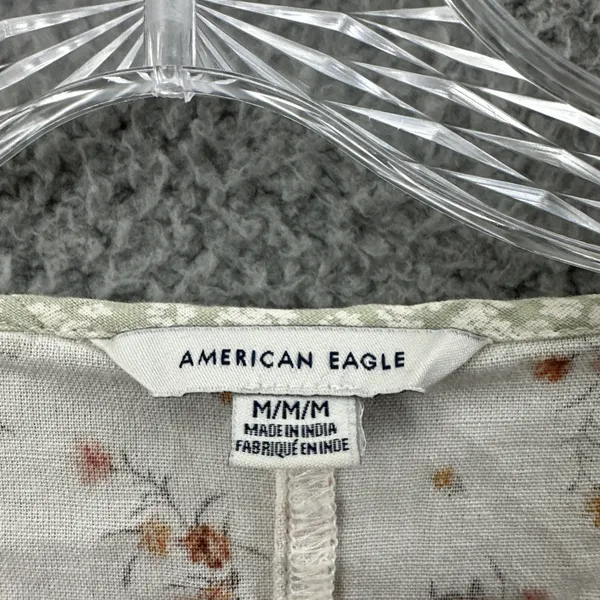 American Eagle Floral Long Sleeve Crop Top Cottagecore Boho‎ Women's Medium - Image 3