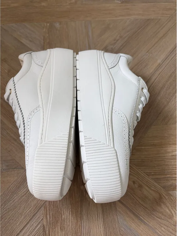 Dr. Scholl's x Favorite Daughter Platform Sneakers White Leather Size 9 - Image 3
