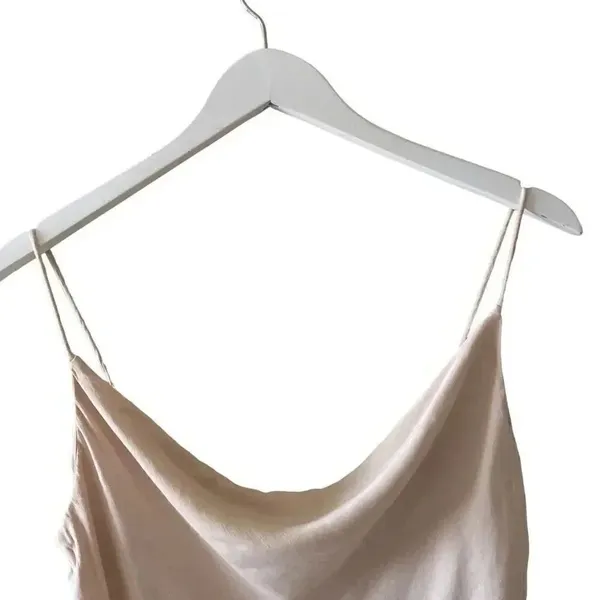 Zara Draped Satin Cami Apricot Champaigne Women’s Lightweight Top SZ M #1721 - Image 2