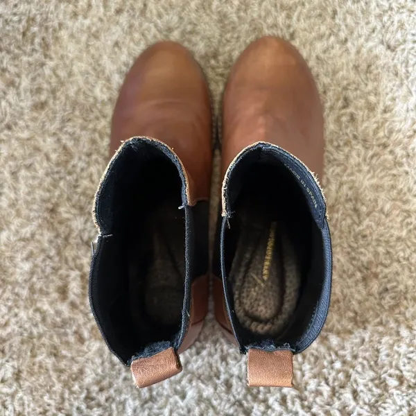 Anthropologie Stompy Chelsea Ankle Pull On Brown‎ Leather Boots Size 37/US6.5-7 - Image 7