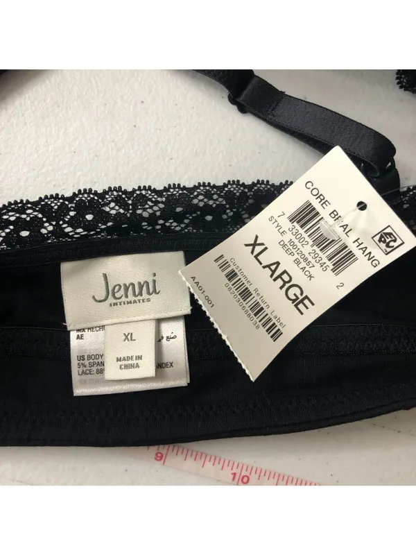 Jenni Intimates On Repeat Wide Lace Trim Bralette Deep Black XL - Image 3