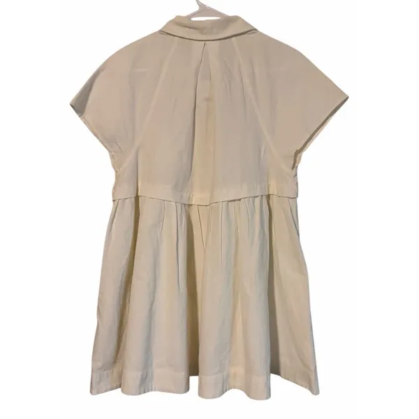 Free People Ronnie Cotton Poplin Mini Shirtdress White‎ Women's Size Small - Image 2