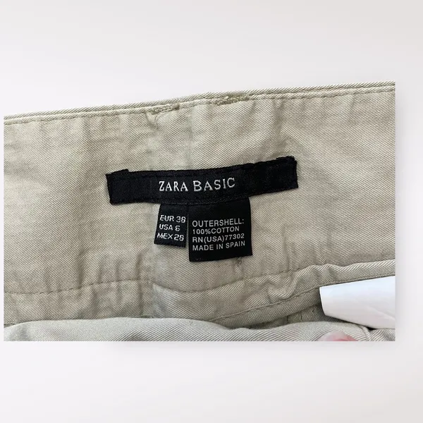 Zara Basic‎ Tan Wide Leg Dress Pants Size US 6 Business Casual Minimalist - Image 2