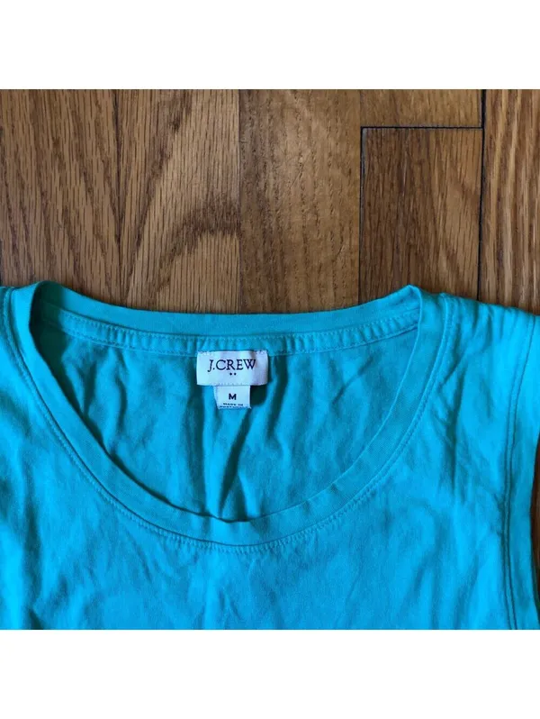 J.Crew EUC Women's Green Aqua Knit Sleeveless Dress Size M - Image 6