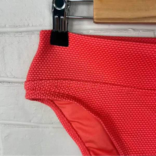 BCBG Textured High Waist Bikini Bottoms Size M Pink Size M - Image 5
