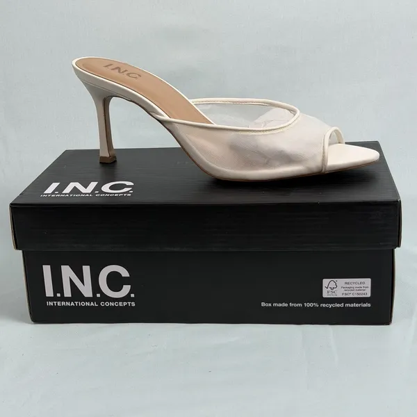 I.N.C International Concept Size-9.5 M Womens Alissaaf White Dress‎ Heel Sandal - Image 2