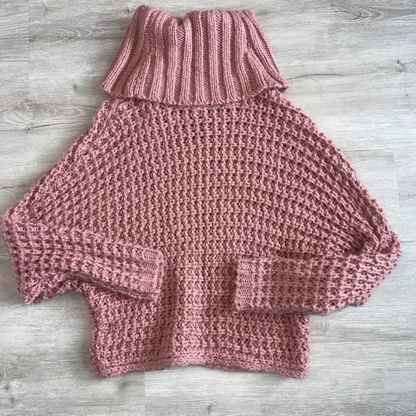 Express Women’s Oversized Sweater Knit Turtleneck Wool XS - Image 2