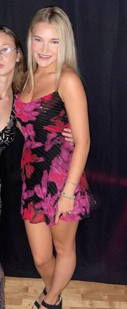 Lulus Vibrant Pink and Black Mini Dress - Image 2