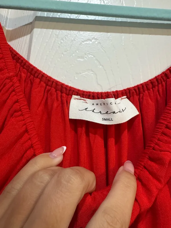 American Threads Red Off the shoulder dress - Image 4