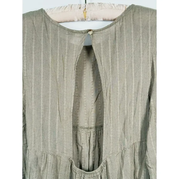 American Eagle Womens Tiered Peasant Top XS Olive Green Boho Granola Earthy Fall - Image 6