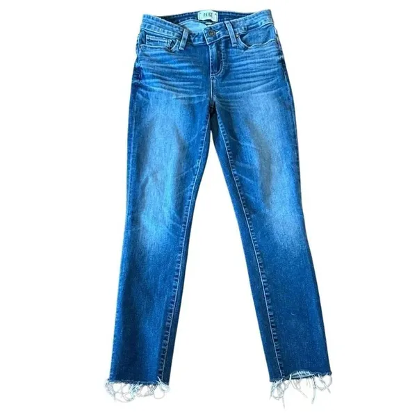 Paige skyline skinny crop mid rise dark wash 27 - Image 3