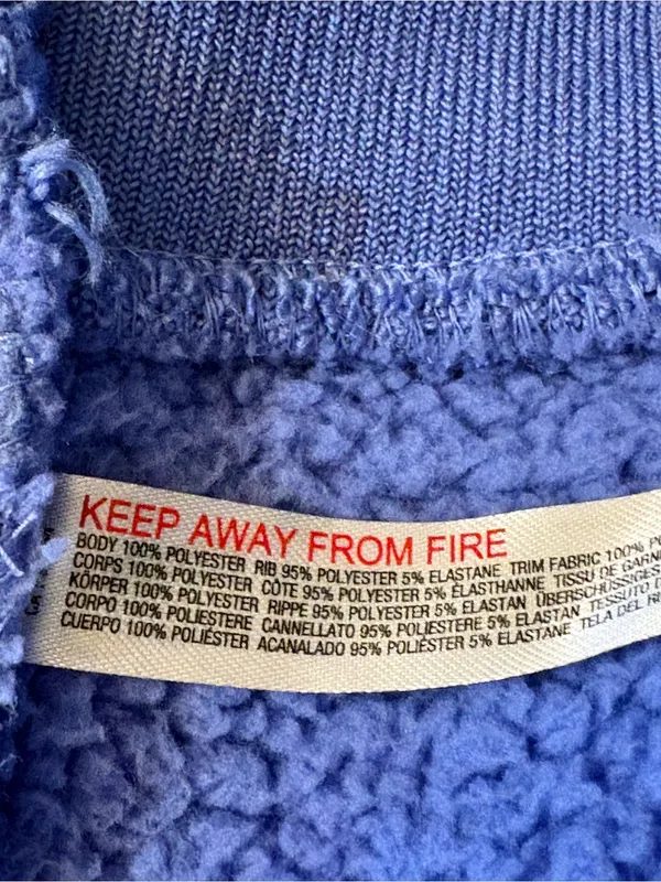 Free People Ready Set Ribbed Sherpa Pullover XL Blueberry Blue Quarter Zip - Image 10