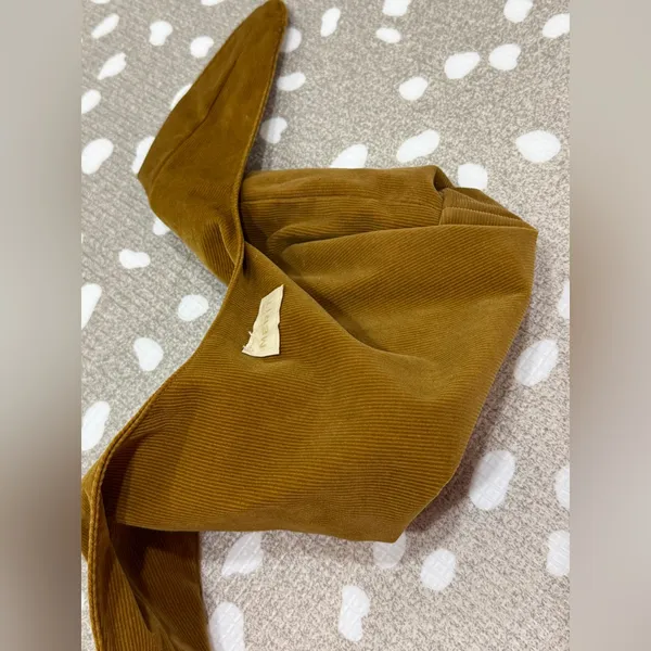MERIT corduroy tie makeup bag ribbed cosmetics travel pouch caramel neutral - Image 11