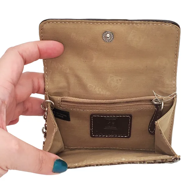 Giani Bernini Block Signature Womens Small Wallet Brown 4.5" - Image 4