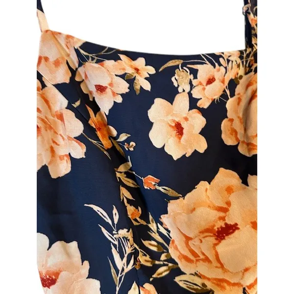 Lulus Navy Blue Pink Floral Asymmetrical High Low Dress Woman Sz XS - Image 7
