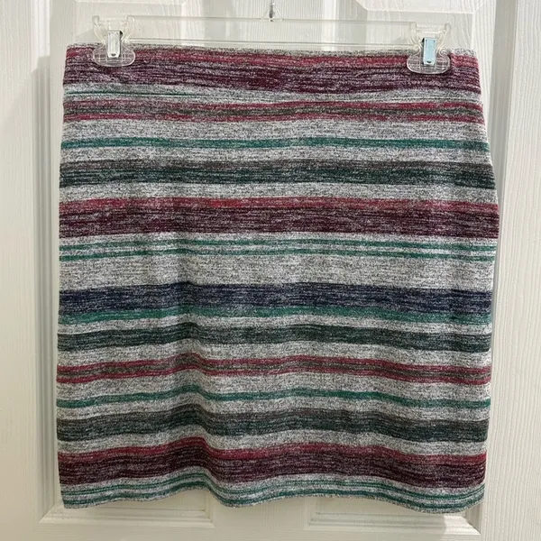 Market & Spruce Striped Super Soft Comfortable Bodycon Mini Skirt Coverup Large - Image 2