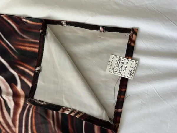 Vintage Y2K Brown Techno Wave Strappy Dress Coverup Size Medium - Image 2