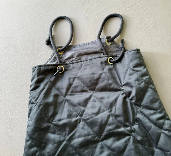 Quilted Puffer Overall Dress Gray - Image 5