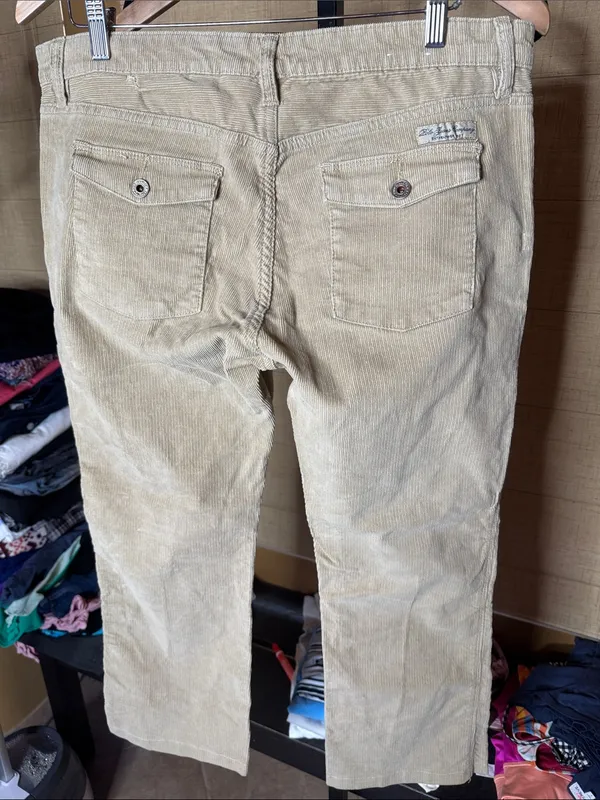 Vintage Polo Jeans Co. Ralph Lauren Beige Corduroy Pants 14 Short Bootcut - Image 5
