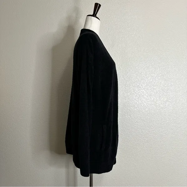 Barefoot Dreams Cozychic Lite Black Open Front Soft Sweater Cardigan, Sz Large - Image 7