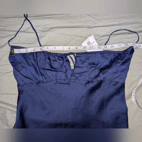 PINK NWT Mini Tencel Night Gown Women's Medium Navy Blue - Image 3