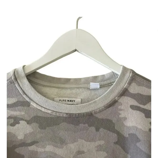 Pure Navy Tie Dye Gray Crew Neck Soft Loungewear Sweatshirt SZ S #1023 - Image 2