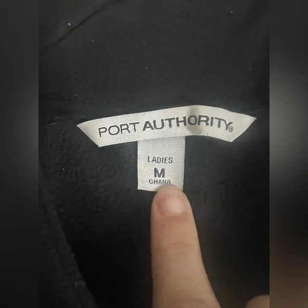 Port Authority black fleece vest Elon University Business logo size M‎ women’s - Image 3