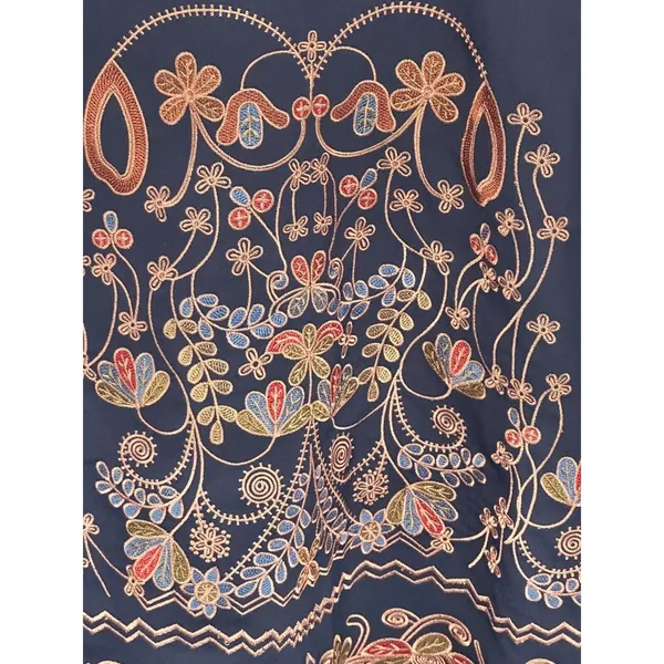 Foxiedox Hadiya Multi Dress Womens Large Navy Blue Embroidered Mini FA500DR - Image 3