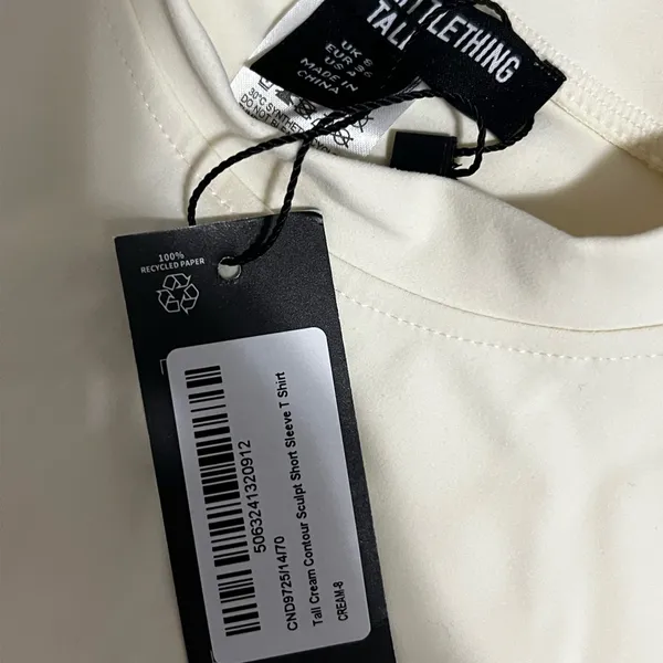 tall cream snatched sculpt short sleeve t shirt - Image 2