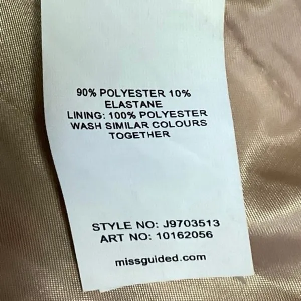 Missguided Multicolor Tan Plaid Double Breasted Mid Length Coat Jacket Size 8 - Image 4