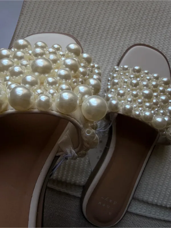 A New Day White pearled sandals - Image 2