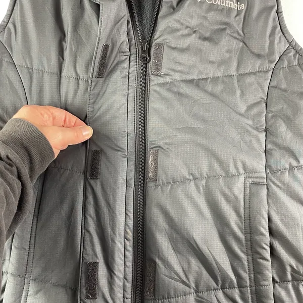 Columbia Vest Womens XS Black Quilted Puffer Full Zip Snaps Fleece Lined Pockets - Image 11