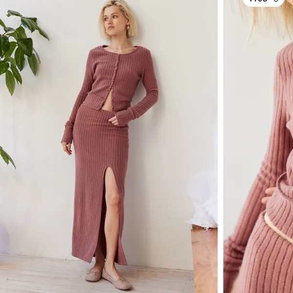 NWT urban outfitters ribbed pink midi skirt - Image 2