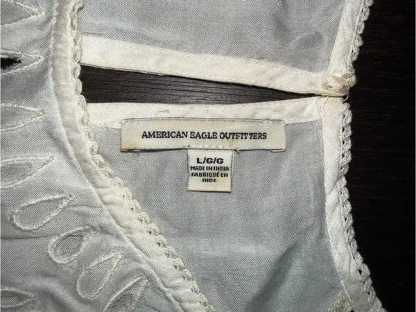 American Eagle Outfitters White Eyelet Embroidered Babydoll Mini Dress Coverup - Image 5