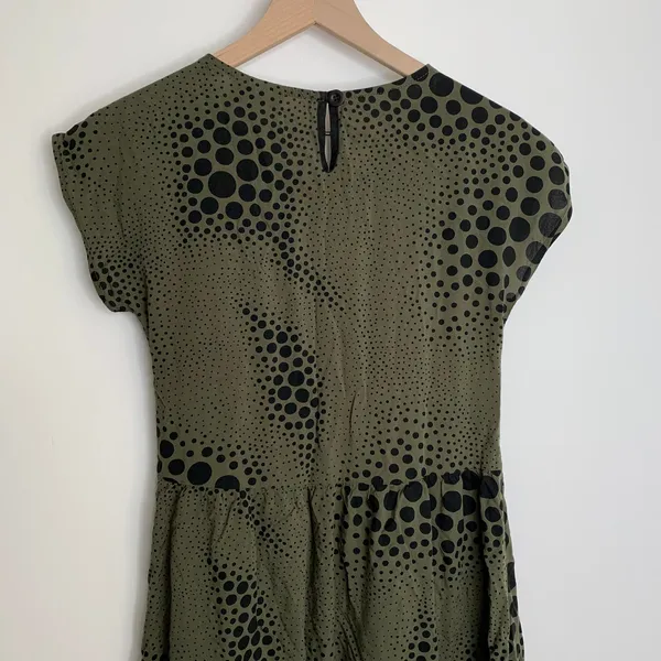 Nooworks Size Small Olive Green and Black Babydoll Dress - Image 12