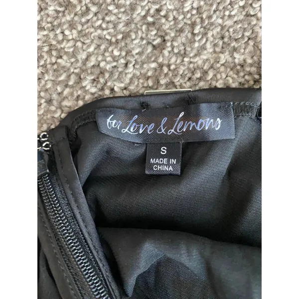 For Love & Lemons Black Ruched Mini Dress with Rhinestone Bodice – Size Small - Image 10