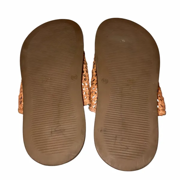 Free People Tan Woven Leather Chunky Platform Bondi Sandals Slides Shoes 10 - Image 9
