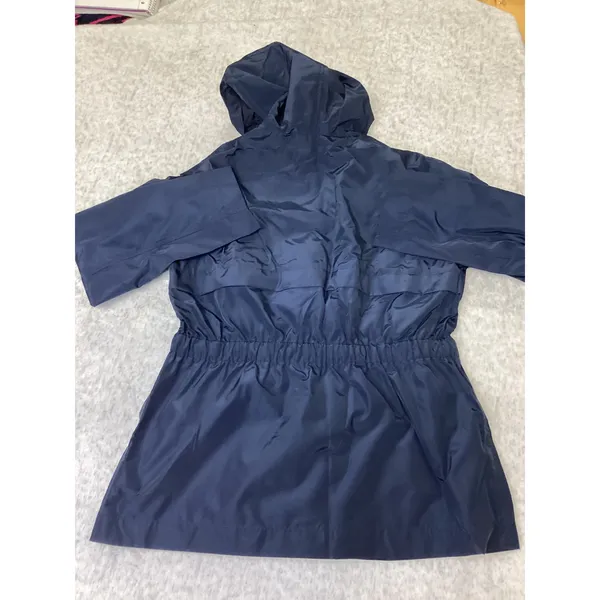 A New Day Womens Navy Blue Hooded Windbreaker Jacket Size M Adjustable Waist - Image 7